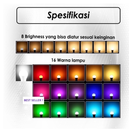 LAMPU BOHLAM 7W LED RGB BERUBAH WARNA REMOTE CONTROL ORIGINAL