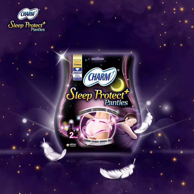 Charm Sleep Protect Plus / Protect+ Panties isi 2 Pads Pembalut Wanita