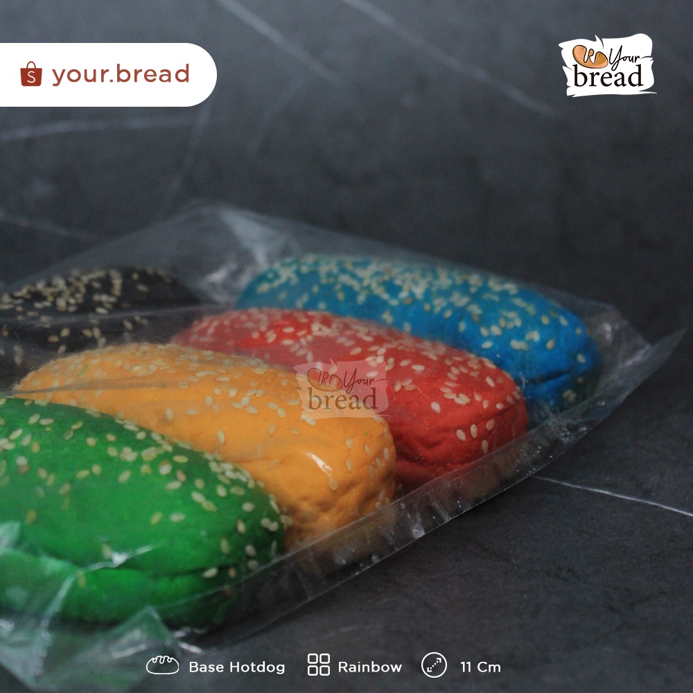 

Roti Hotdog Warna Warni 11cm isi 5 | Base Hotdog (Long Burger) 11cm