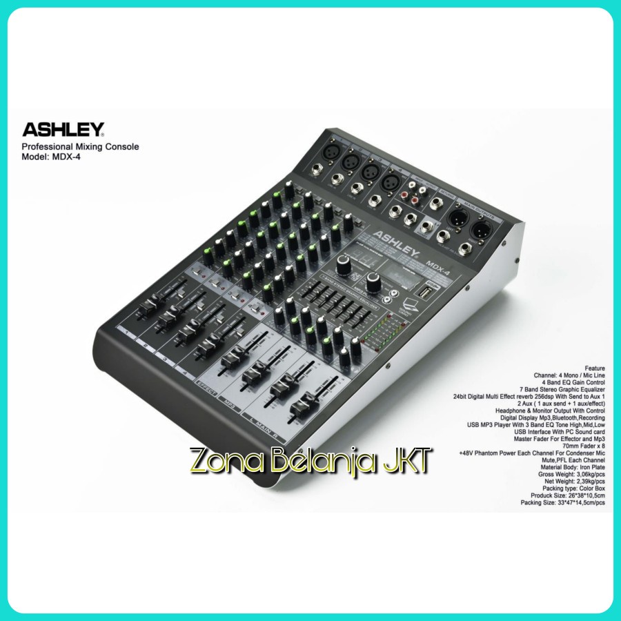 Mixer Audio Ashley MDX 4 MDX4 ( 4 Channel ) Original