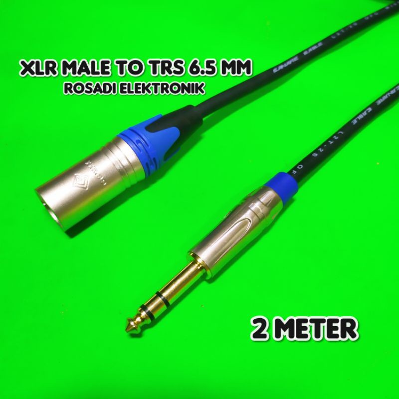 kabel xlr male 3pin to jack akai trs / jack akai stereo 6,5mm 2 meter