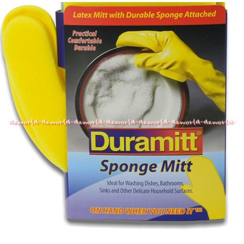 Duramitt Sponge Mitt Sarung Tangan Terbuat dari karet berkualitas Sarungtangan Spon Spons Cuci Piring Membersihkan Duramit