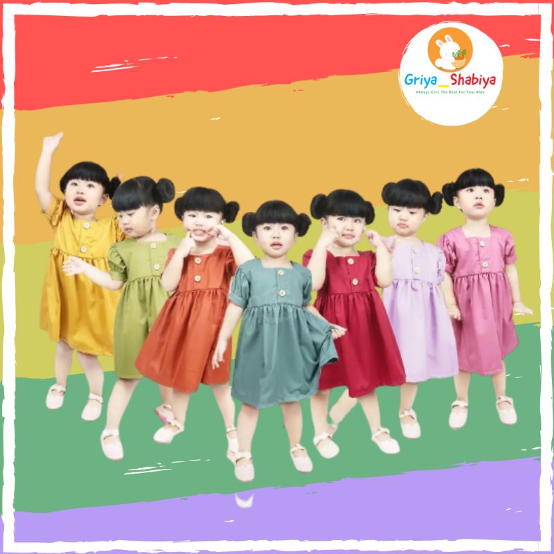 Dress anak perempuan sally candy 1-4tahun