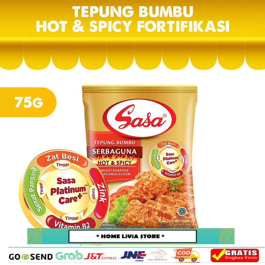 

Sasa Tepung Bumbu Serbaguna Hot & Spicy 75 gr