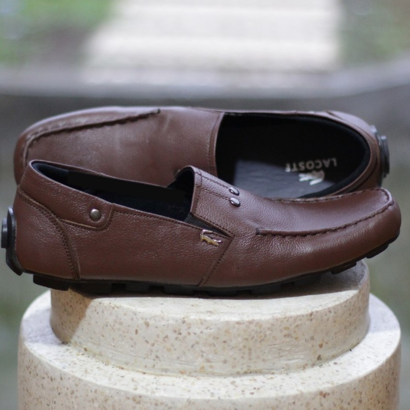 Enozstore - Slip on pria kulit asli coklat kasual keren trenddy slop cowok dewasa casual formal kondangan murah distro polos kekinian