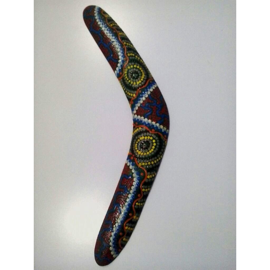 

Bumerang kayu /Dot Painting