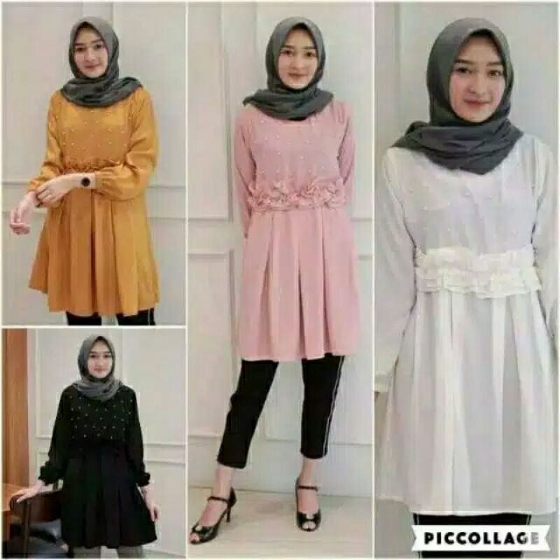TUNIK MURAH ALMA TUNIK BAJU TUNIK ATASAN TUNIK MURAH HANYA DI TANIA FASHION TUNIK REMAJA MUTIARA TUN