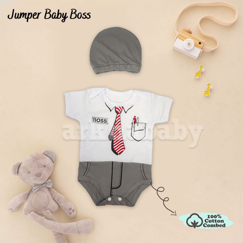 BAJU BAYI JUMPER BAYI MOTIF BOSS /JUMPSUIT BABY BOSS