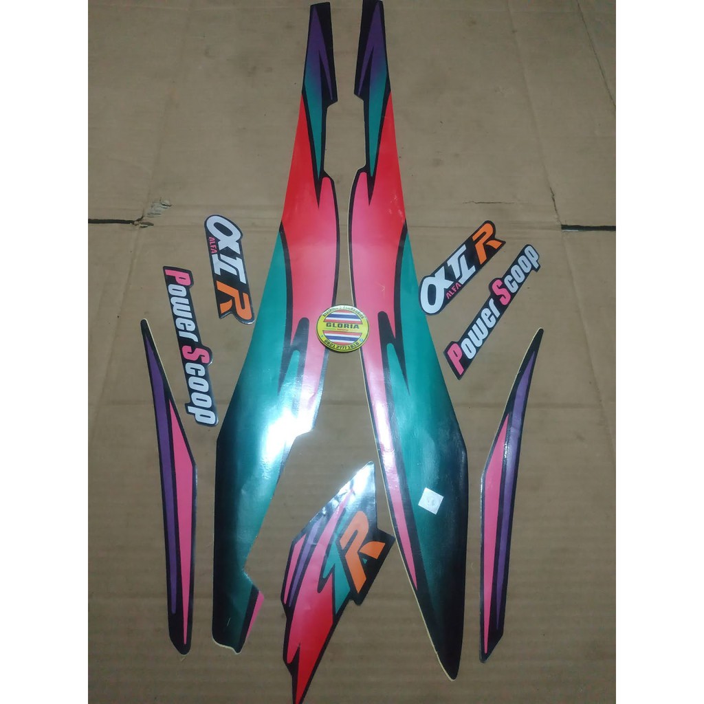 Striping List Body Yamaha Alfa 2R Tahun 1995 1996 - Hitam Hijau Pink