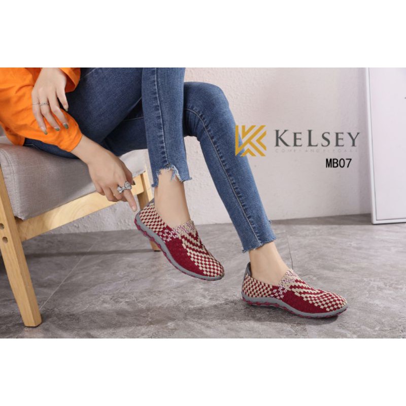 Kelsey Sepatu Rajut /  Sepatu Rajut Slip On  Wanita MB07 Flats Shoes Rajut anyaman