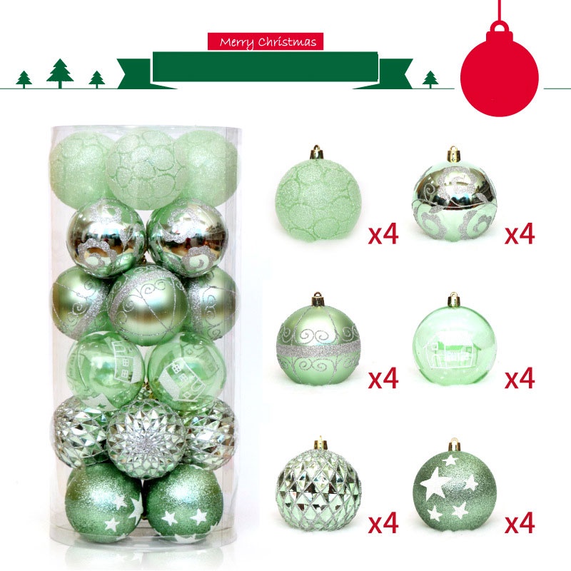 [ 24Pcs/Set 6cm Plastic Color Christmas Decoration Ball  Tree Decorative Pendant Accessories ]