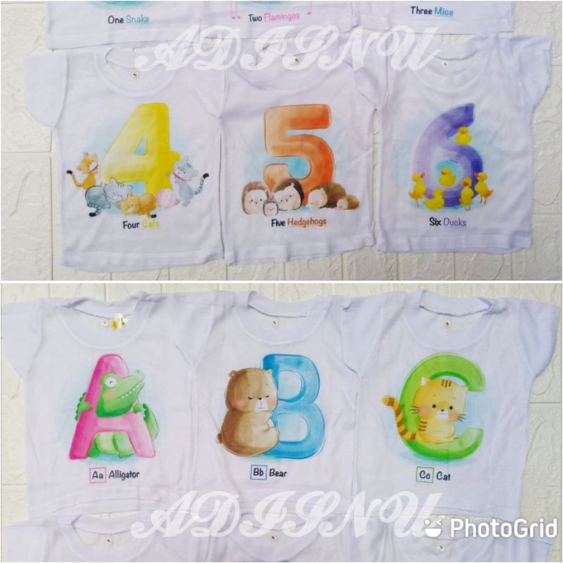 3pcs Kaos OBLONG Bayi Harian Stali PUTIH motiv