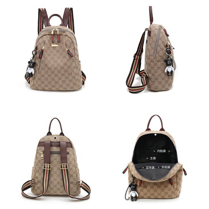 Tas Wanita Tas Ransel Wanita Kasual Luar Ruangan Oxford Kain Tahan Air Free Gantungan Lucu Mochilla gd