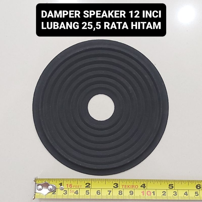 Damper Speaker 10 12 Inci Lubang 25,5 MM Rata Hitam Curve ACR Canon