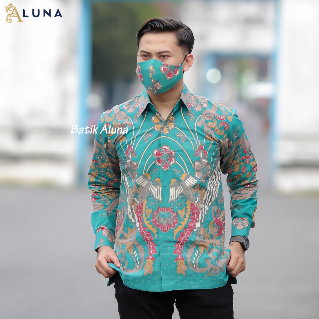 KEMEJA BATIK PRIA LENGAN PANJANG PREMIUM REGULAR MODERN BATIK ALUNA PCW 084