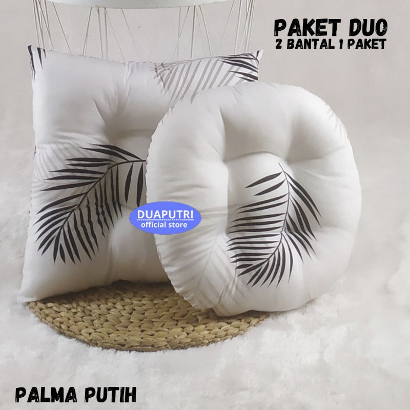 paket duo - bantal duduk kotak + bantal duduk bulat - bamt duduk lesehan