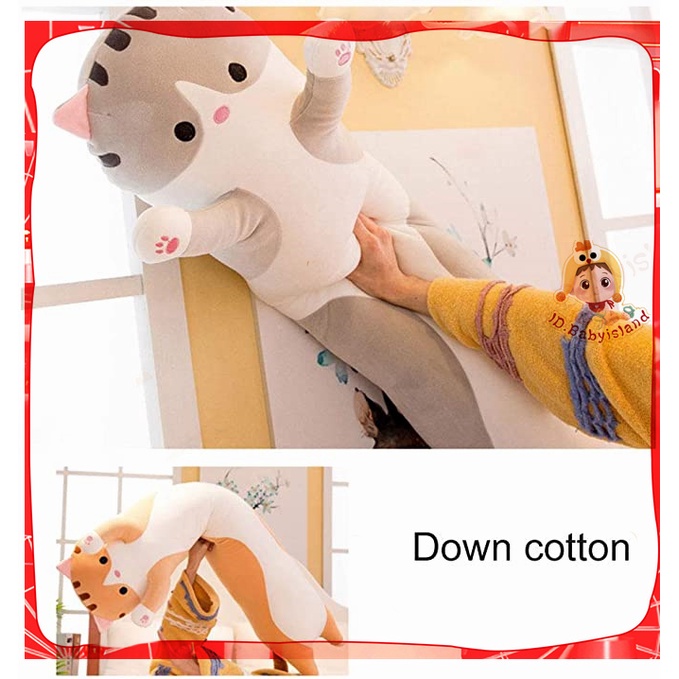 Cute kitty  Plush  Doll Cat Stuffed Toy Soft Hot Dog Bantal Bantal Tubuh Panjang untuk Pacar perempuan