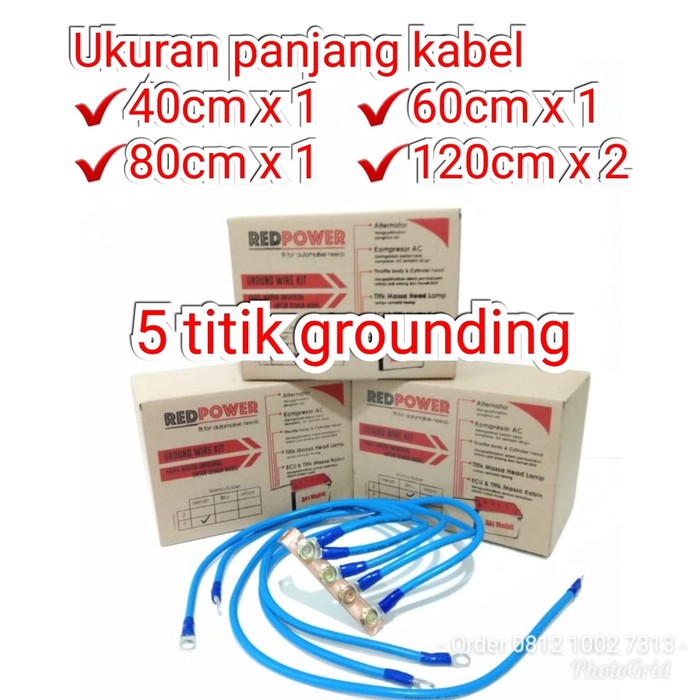 Kabel Grounding RedPower BIRU Ground 5 titik Premium High Quality