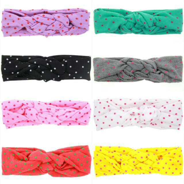 D31 Bandana anak / headband bayi / bandana simpul bahan kain polkadot