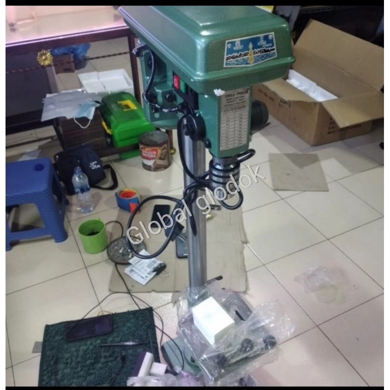 Bor duduk drill press merk west king ukuran 16 mm body panjang heavy duty