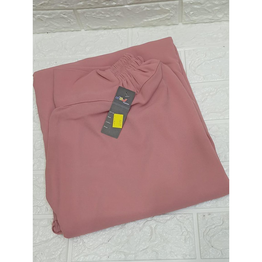 Celana Kulot Payung Ceruty (full furing ) Kulot Wanita Kulot Jumbo Kulot Panjang Hazell Collection-Dusty pink