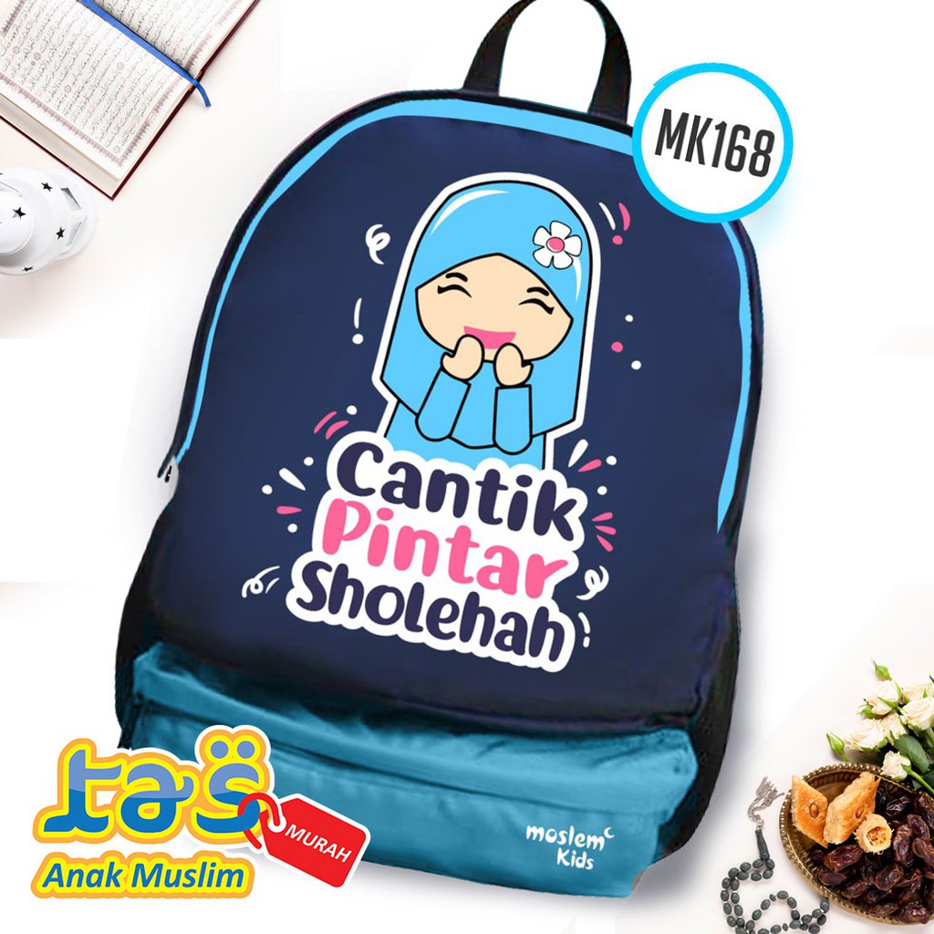 Tas Sekolah Anak Laki Laki Perempuan Raincover Karakter Kartun Islami PAUD TK SD Moslem Kids Shopee Indonesia