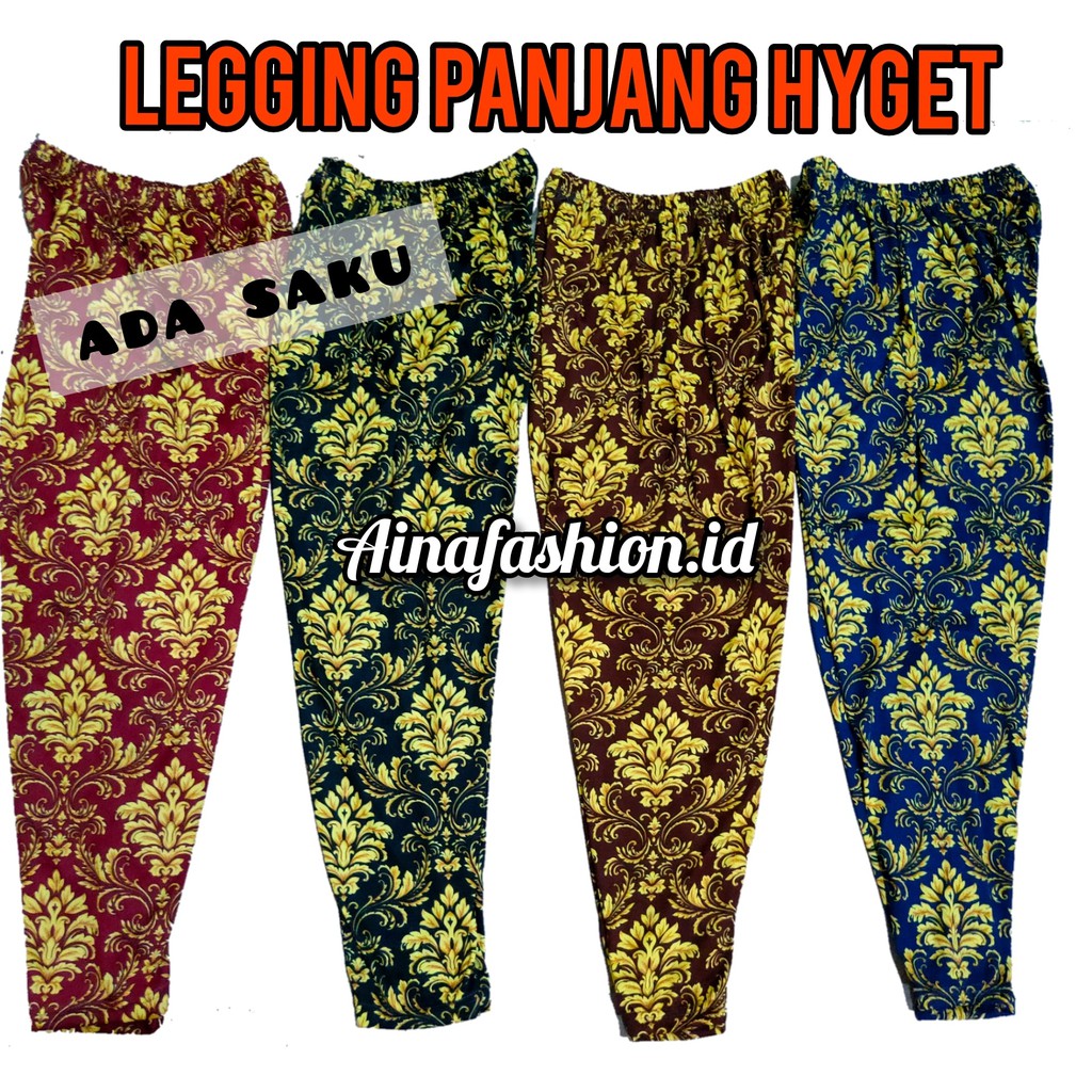 LEGGING HYGET MOTIF JUMBO (Ada Saku) - Celana Panjang Santai Los Jumbo Motif