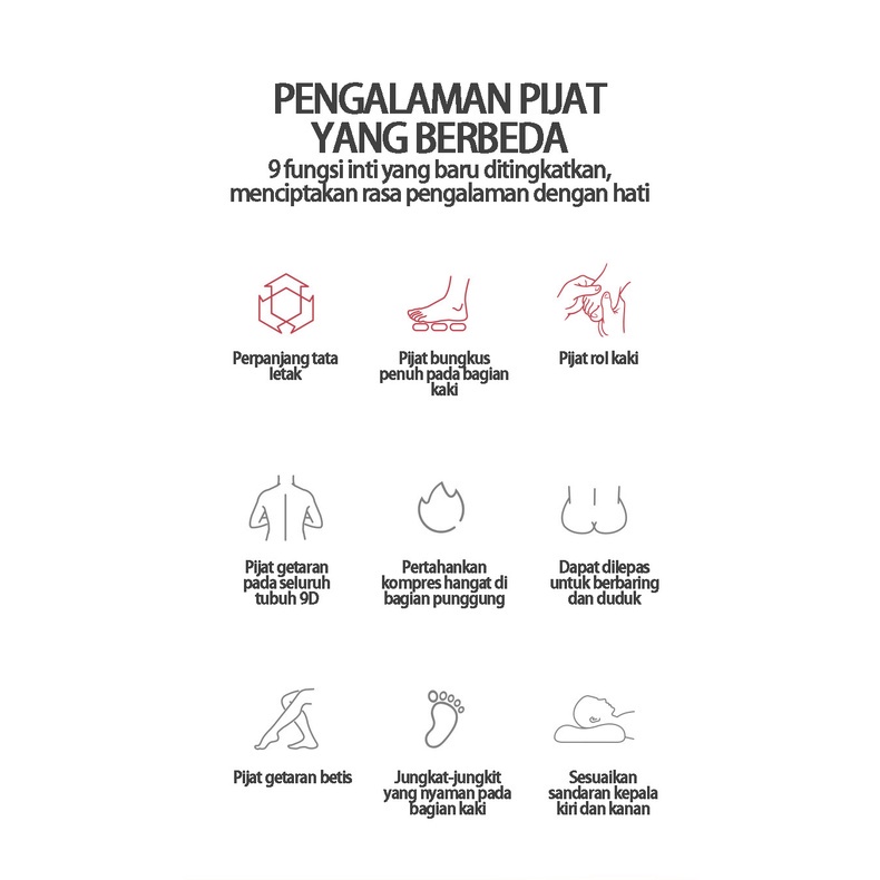 Benbo Bantal Pijat Otomatis / Bantal Pijat Portabel / Kursi Pijat Multifungsi / Bantal Pijat Seluruh Tubuh