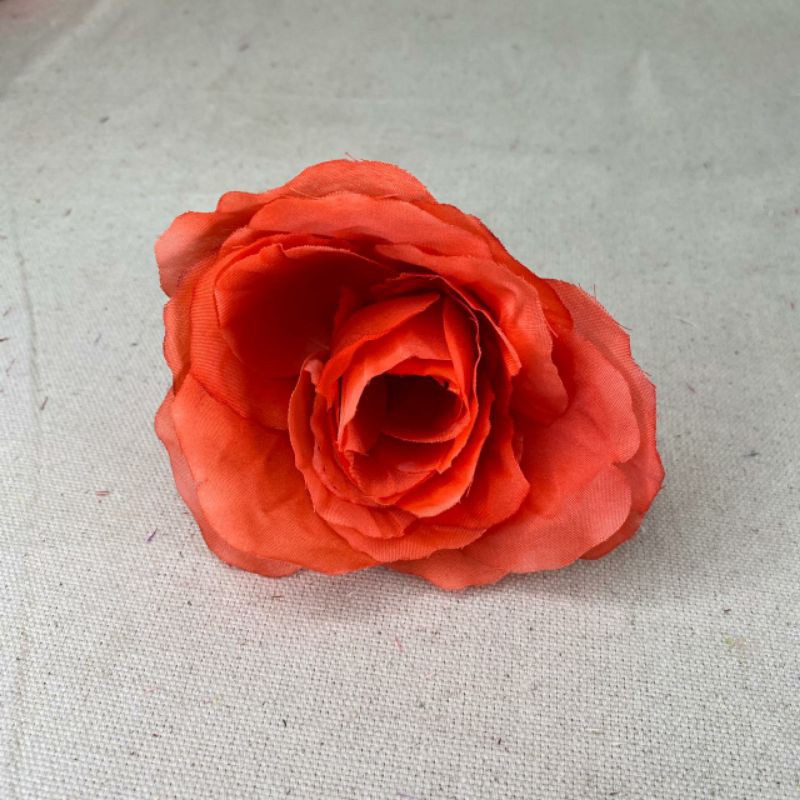 Kuntum Bunga Mawar Rose Italy (satuan) Bunga Artificial / Bunga Plastik / Bunga Dekorasi /Pernikahan-Merah