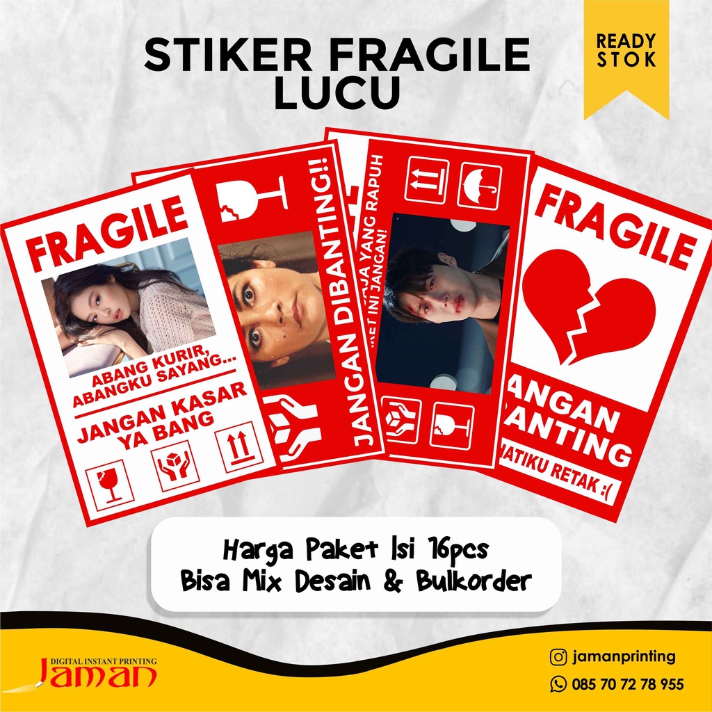 

Stiker Pack Fragile Lucu