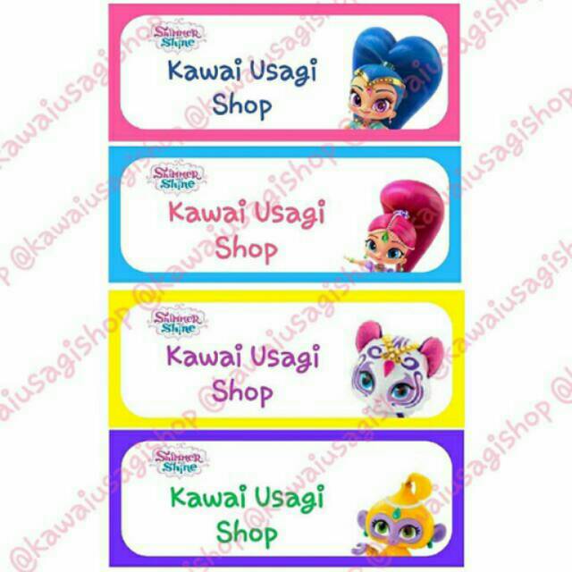 

Stiker label nama sticker Shimmer and shine seri A