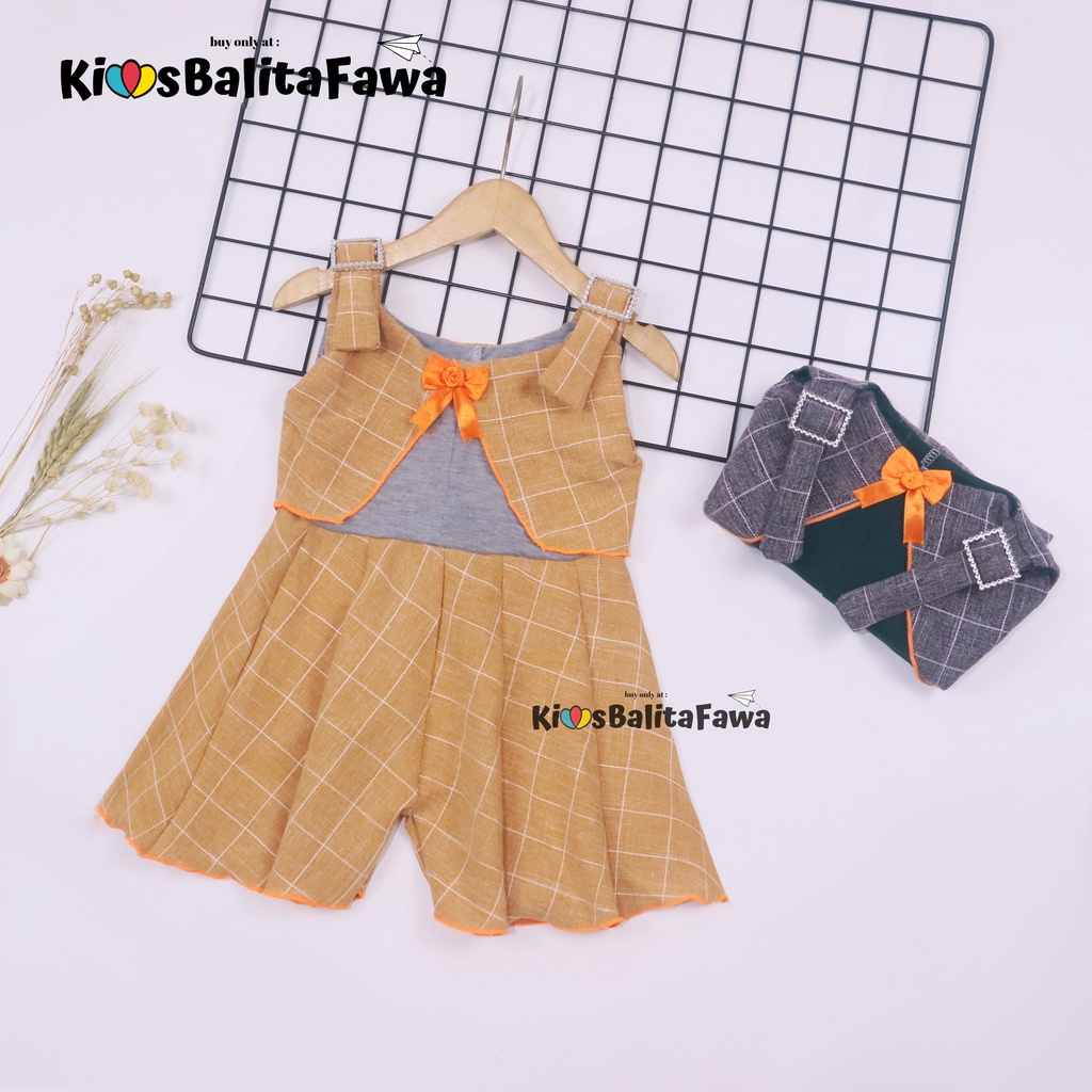 Overall Jessy uk 1-2 Tahun / Baju Kensi Dres Anak Perempuan Murah Cewek Bahan Katun Adem Gaun Import