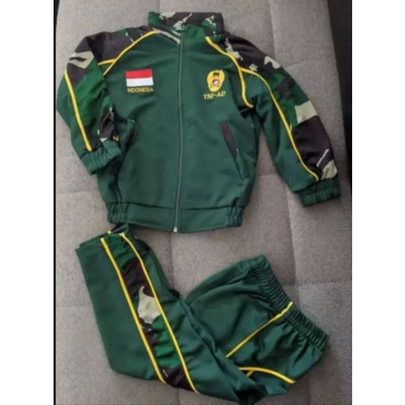 STELAN TRENING ANAK TNI AD/BAJU OLAH RAGA ANAK TERBARU LOGO MERAH PUTIH