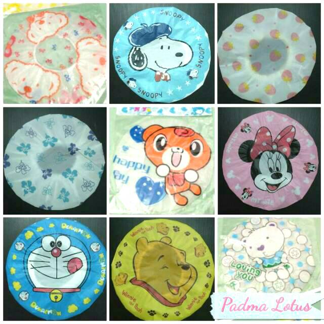 Shower Cap Topi Mandi Karakter Lucu