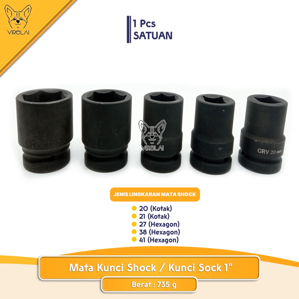 Mata Kunci Shock Impact / Impact Socket 1” [HONG TU]