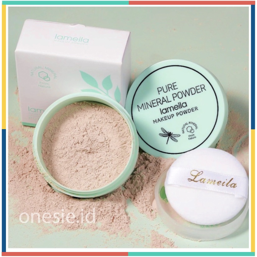 LAMEILA Pure Mineral Powder Make up Bedak Daun LA101 3607