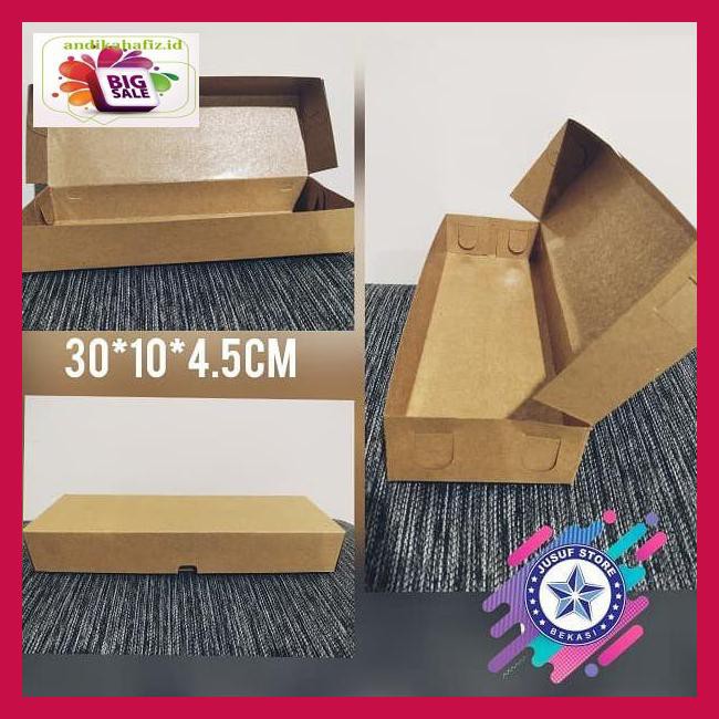 

S4Wfe5- Kotak Dus Box Kue Brownies Food Grade Paper Laminasi 22X10X5Cm @1Pcs - 10X10X5Cm Y8Gkty-