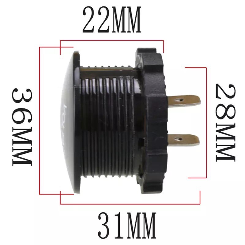 Voltmeter 5V-48V D3 Tahan Air LED Meter Tegangan Baterai