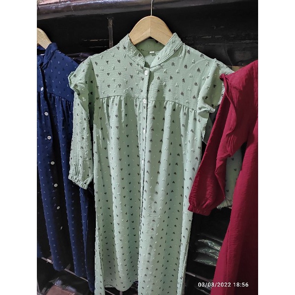 Gamis Polos Anak Murah Crinkle Uragiri 6-12 Tahun