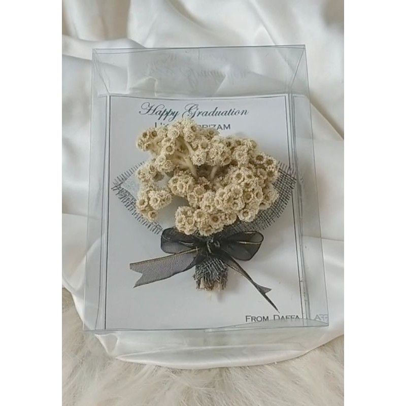 mini buket / Buket bunga kering dalam box