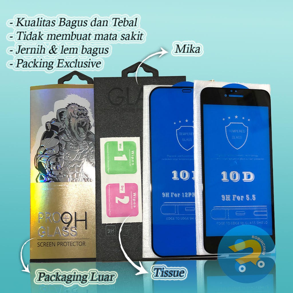 Tempered Glass Iphone Fullscreen HD - Kaca Anti Gores Iphone - Tempered Glass Iphone 6/7/8/x/11/12