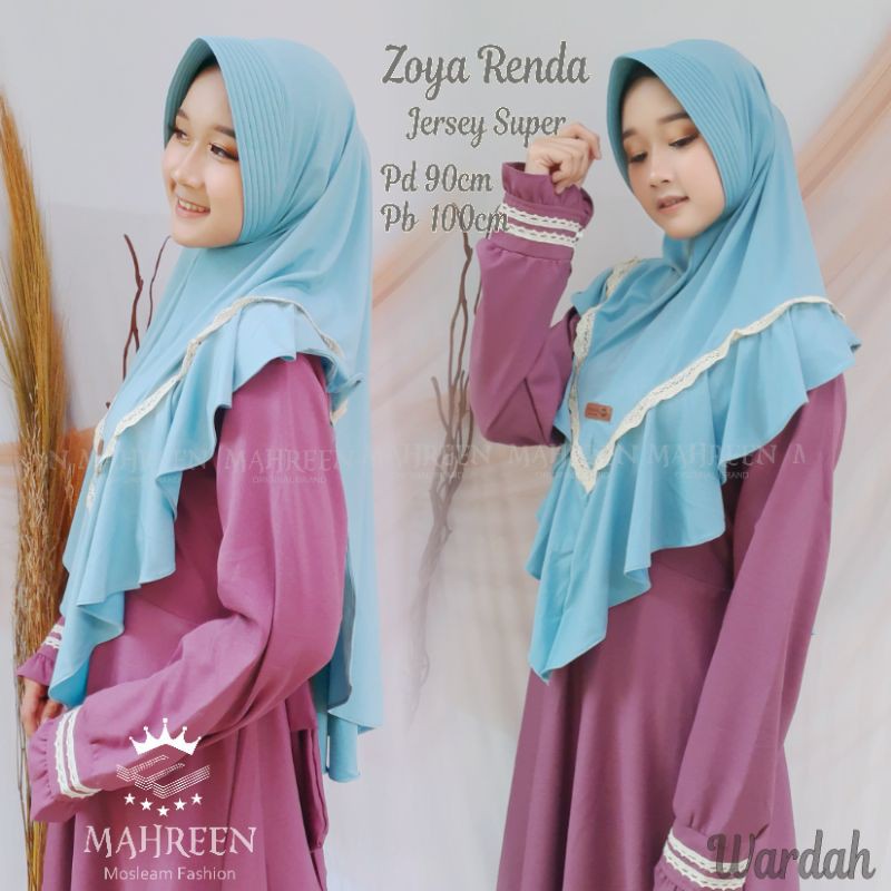 Khimar zoya renda jersey super