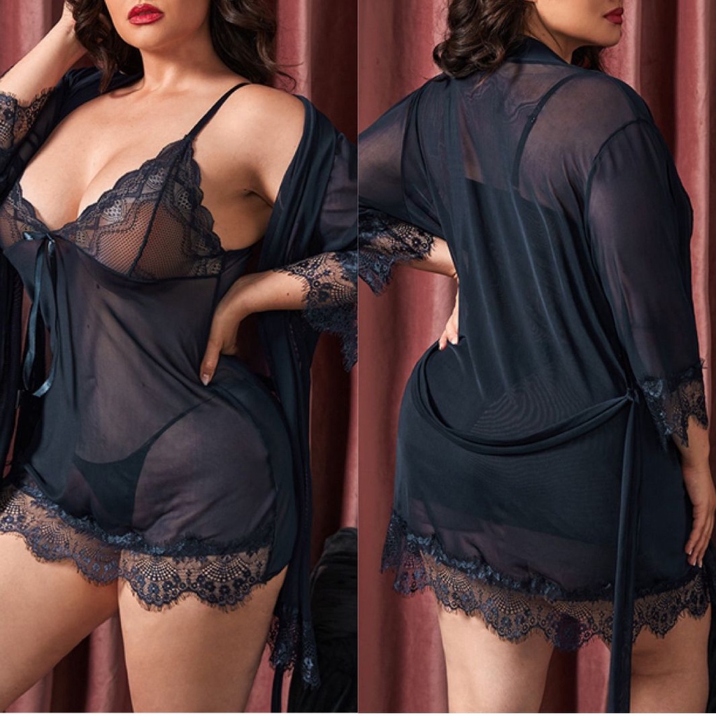 7149 7624 kimono big size / lingerie kimono jumbo / lingerie sexy set