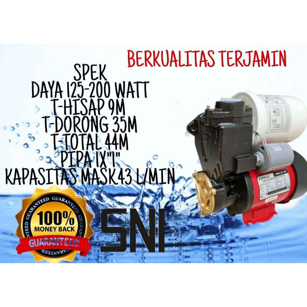 MAXPUMP SJ-138 Mesin Pompa Air Sumur Dangkal Otomatis 220Volt 50Hz 125Watt Pompa Air Tahan Lama Bergaransi