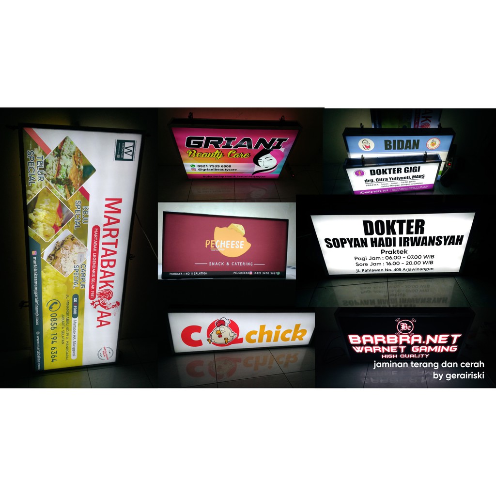 Buat Pesan dan Desain NeonBox / Neon box / led box ukuran 60 cm x 40 cm