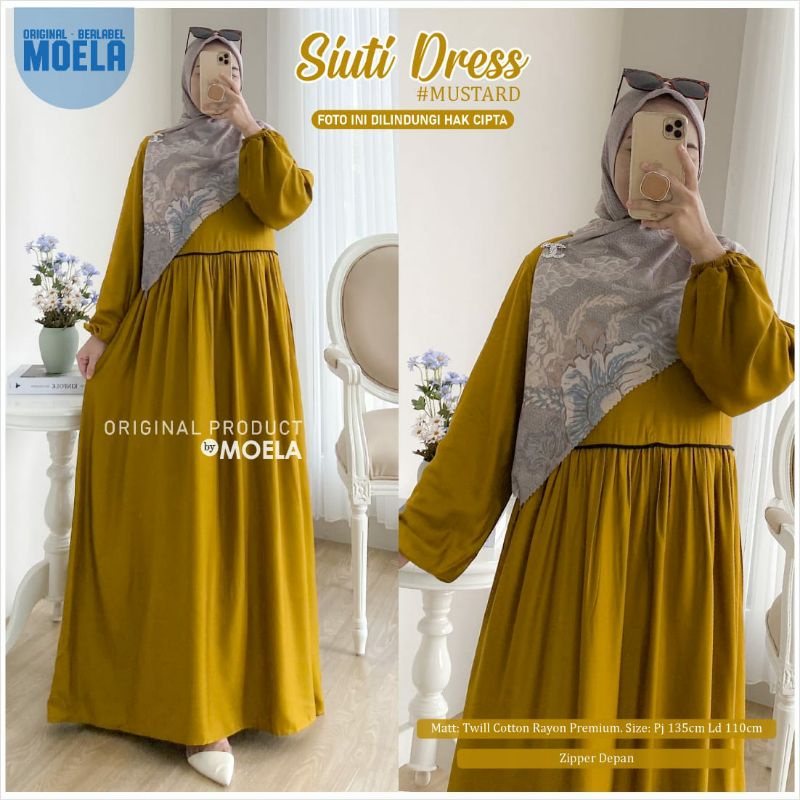SIUTI DRESS TWILL COTTON RAYON / DRESS POLOS BY MOELA / GAMIS POLOS / GAMIS KATUN