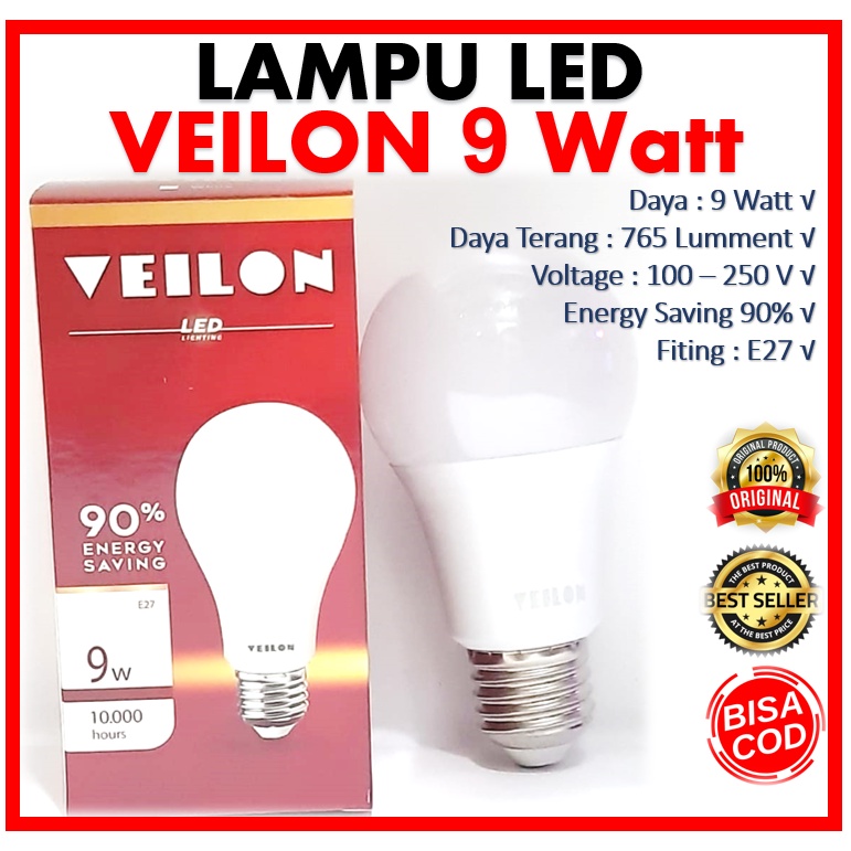 Lampu Led 9watt Veilon Bulat