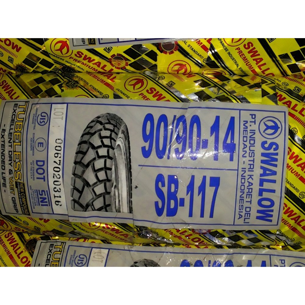 Promo Puasa Ban Swallow Tubeless SB-117 90/90-14 Diskon