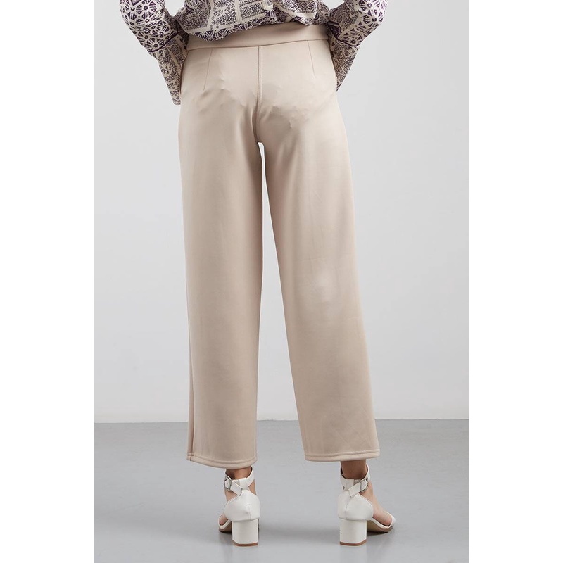 NorshofeeaStore Celana Kulot Jumbo Bawahan Highwaist Wanita Bawahan Kulot Premium Cewek / Kulot Scuba Panjang 90-100CM L TO XXL-Cream