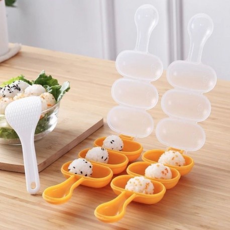 Cetakan Bola Nasi Centong Anak Rice Ball Shaker Bentuk Makanan Bento Sushi DIY Alat Pembuat Bola Nasi Onigiri